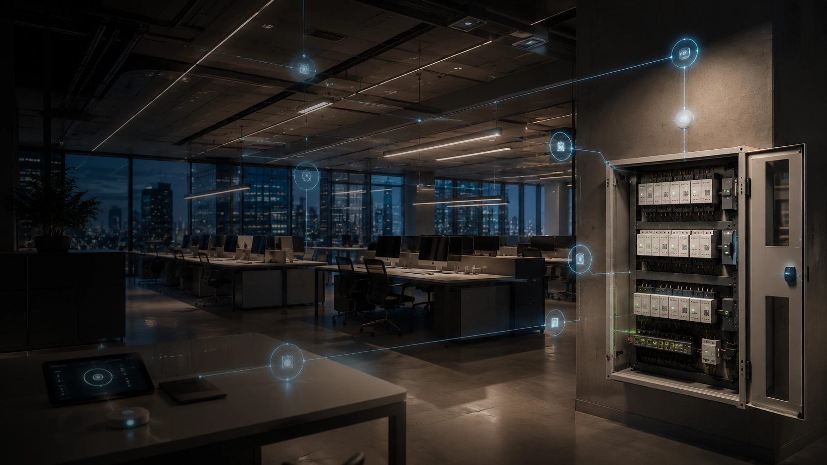 Control de iluminación DALI en edificio corporativo