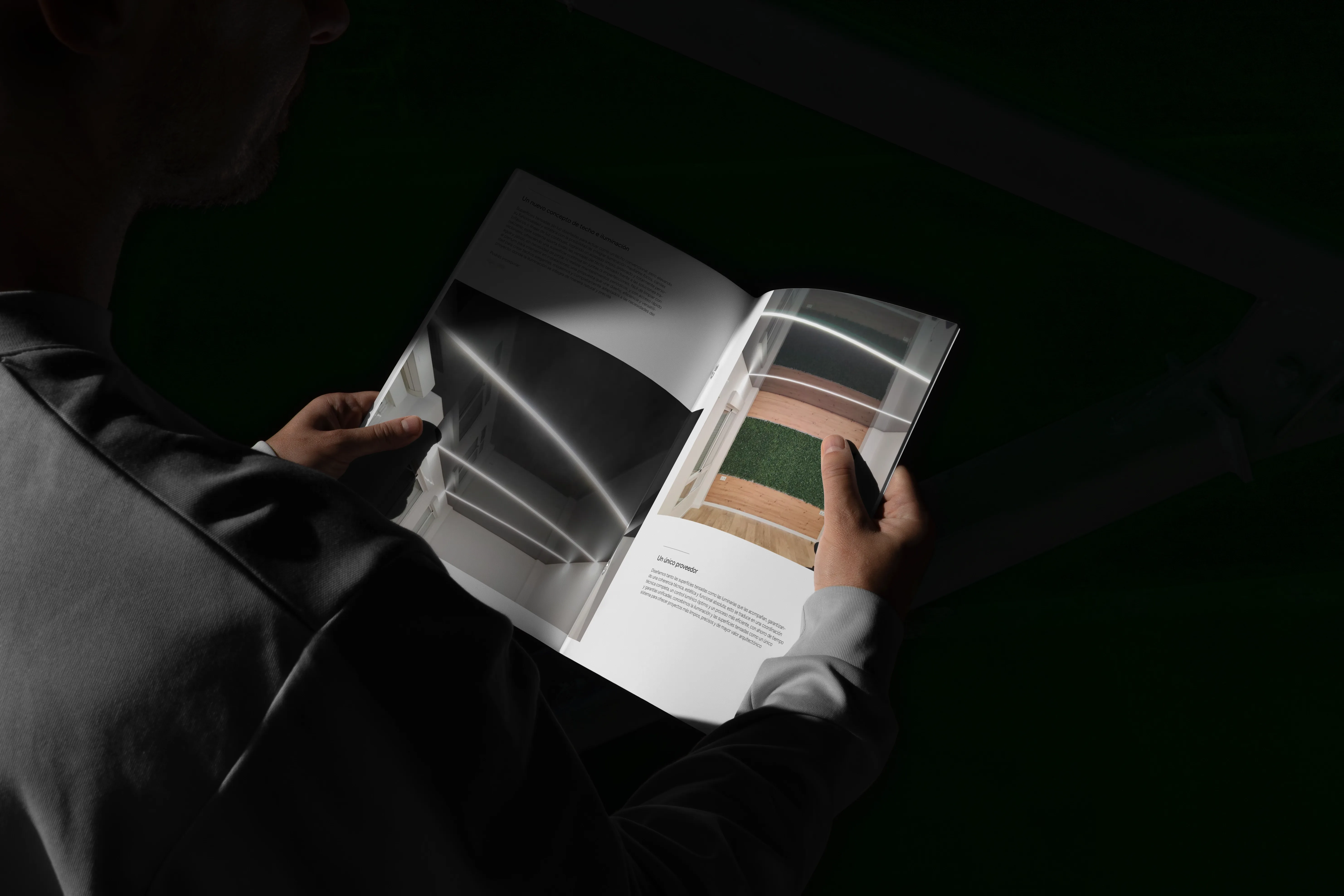 Dossier de telas tensadas retroiluminadas