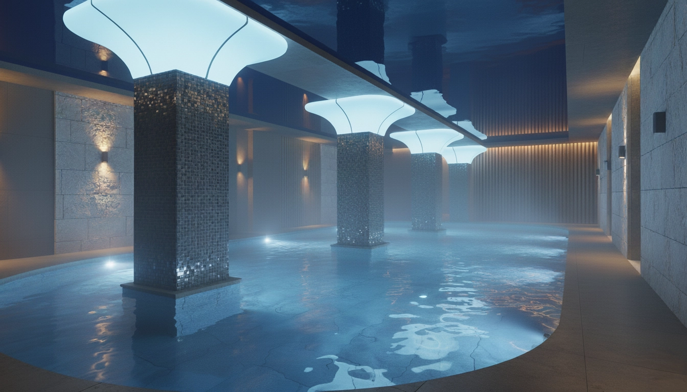 SPA con tela tensada retroiluminada