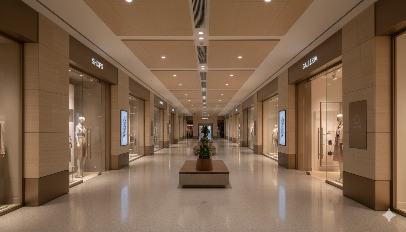 Centro comercial sin tela tensada retroiluminada